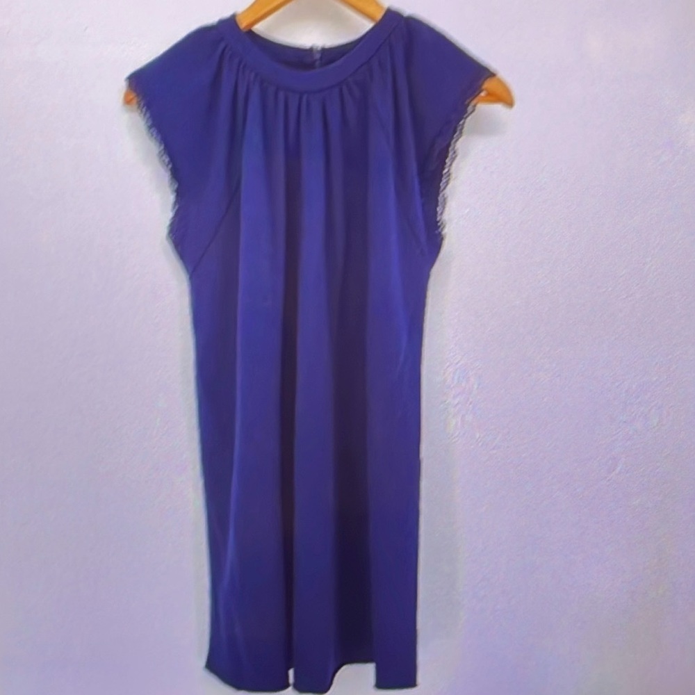 Sundays by weaeesundays navy short cap sleeve dress lace high neckline. Size 1